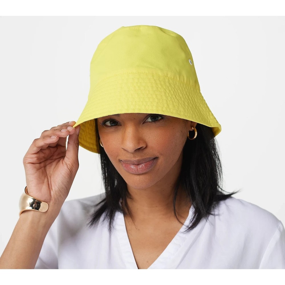 Nuage Waterproof Solid or Printed Bucket Hat Solid Yellow Medium/Large Size
